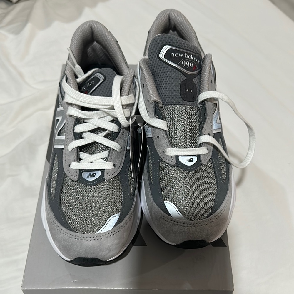 New Balance Gray and White Sneakers with Chunky Silhouette